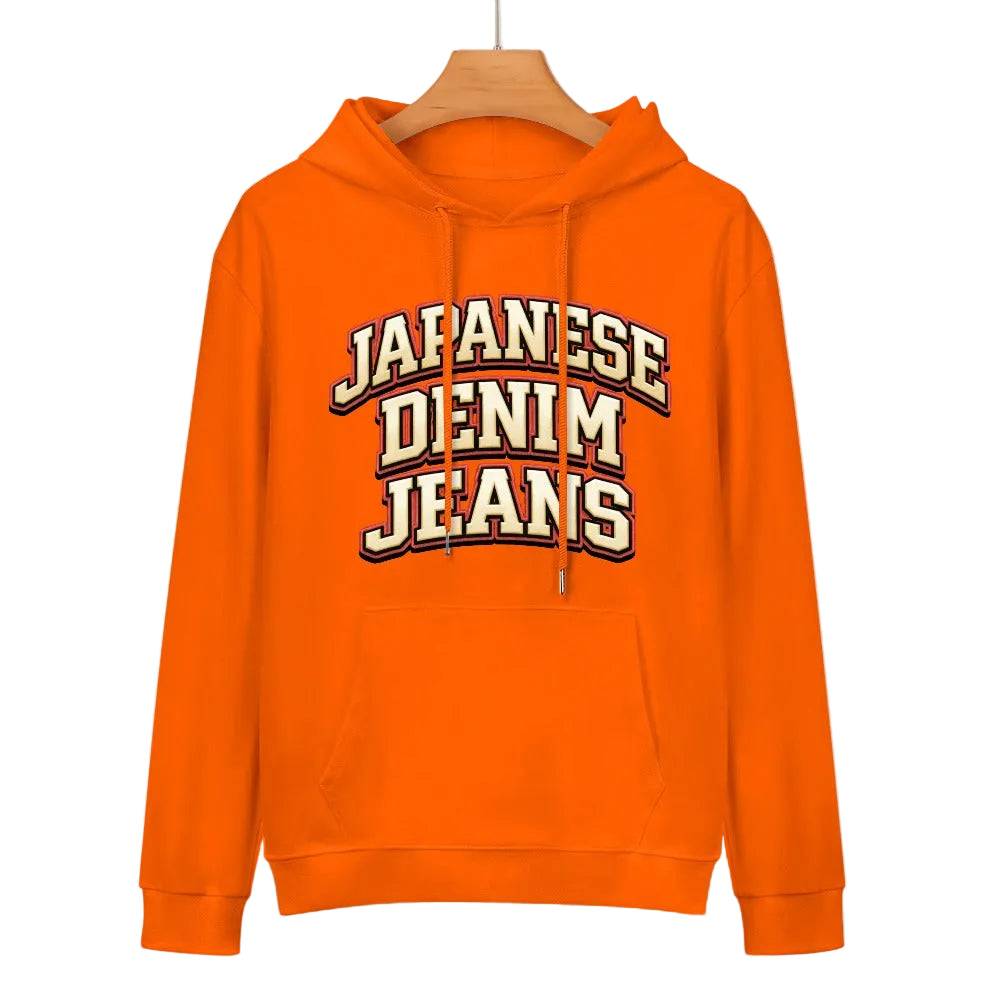 Japanese Denim University Hoodie - Orange