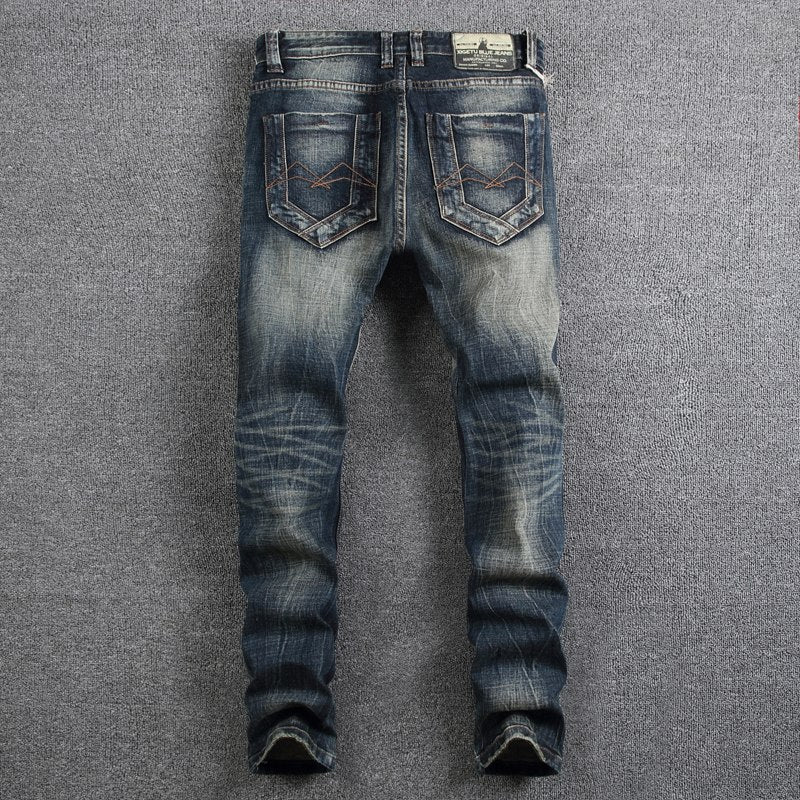 Stylish Slim Fit Distressed Denim Jeans for Men