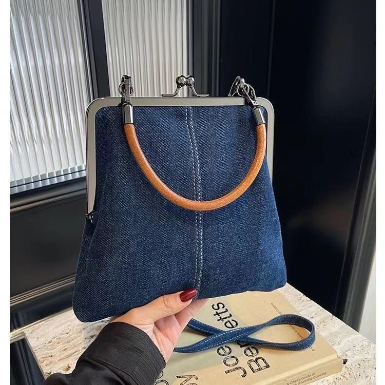 Handmade Denim Crossbody Bag for Women
