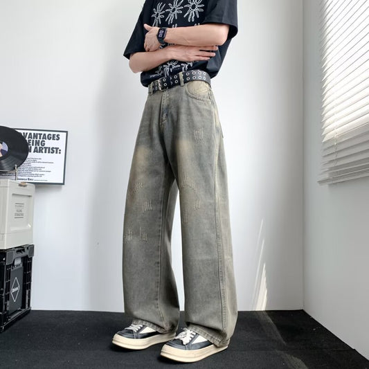 Premium Japanese Denim Straight Leg Jeans - Vintage Mud Dye