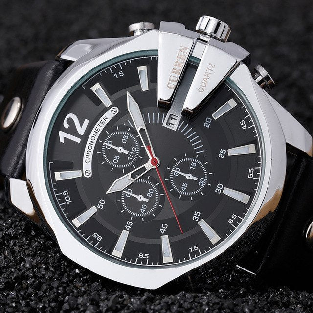 Men's Leather Waterproof Luxury Quartz Watch