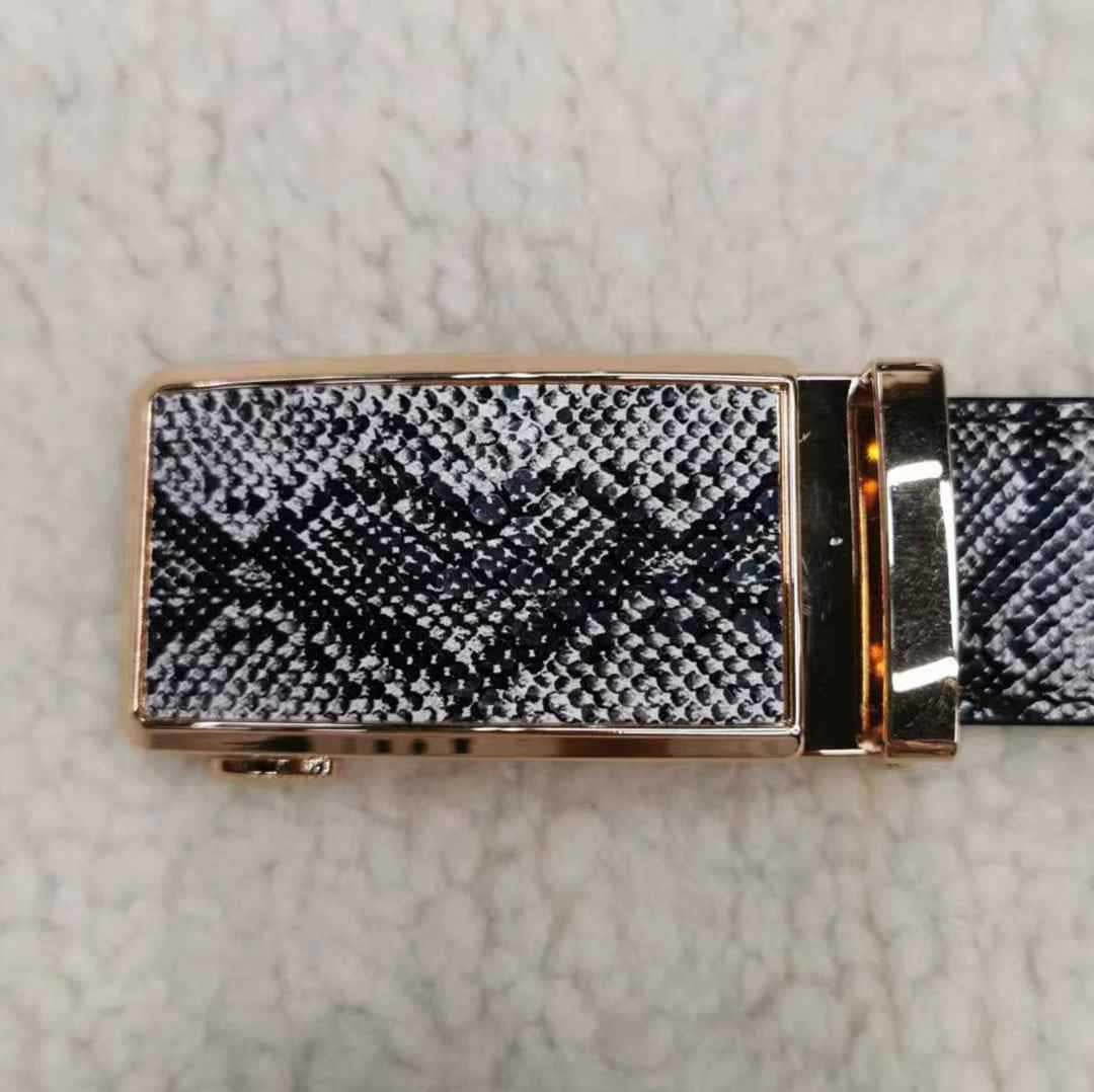Leather Automatic Buckle Snakeskin Belt