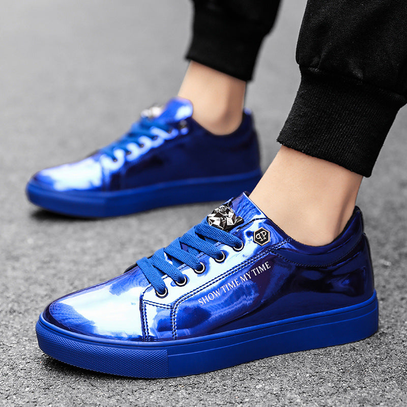 Trendy Casual Sports Shoes - Low Cut Shiny Flat Bottomed Board Shoes