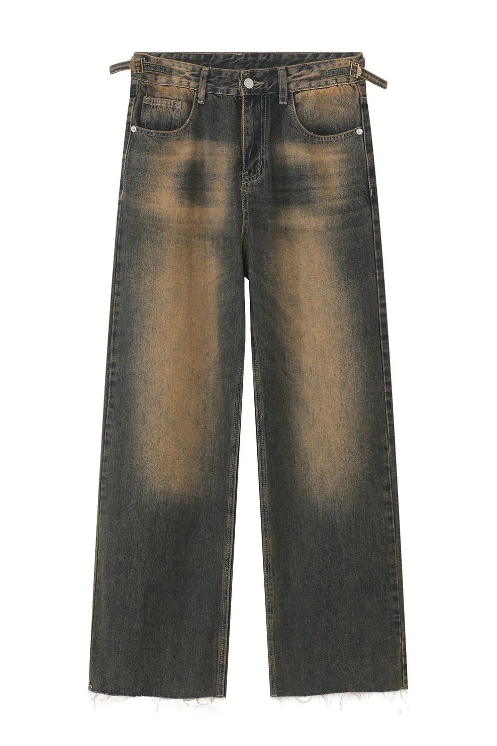 Premium Raw Hem Straight Leg Jeans