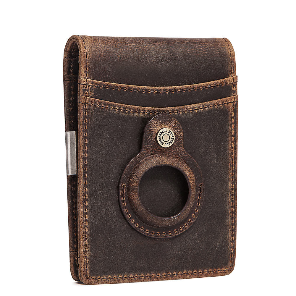 Anti-Magnetic Change Clip - Cowhide Leather and Airtag Enabled
