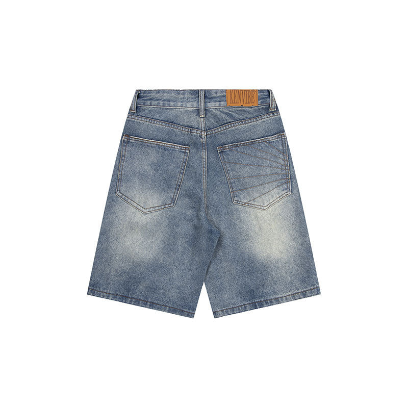 Premium Washed Straight Leg Denim Shorts for Modern Streetwear