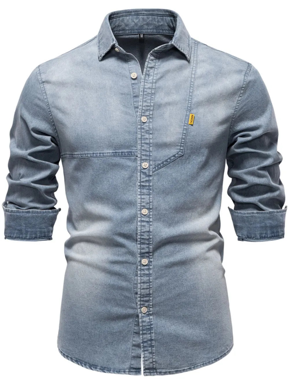Men's Button Down Collared Neck Denim Shirt