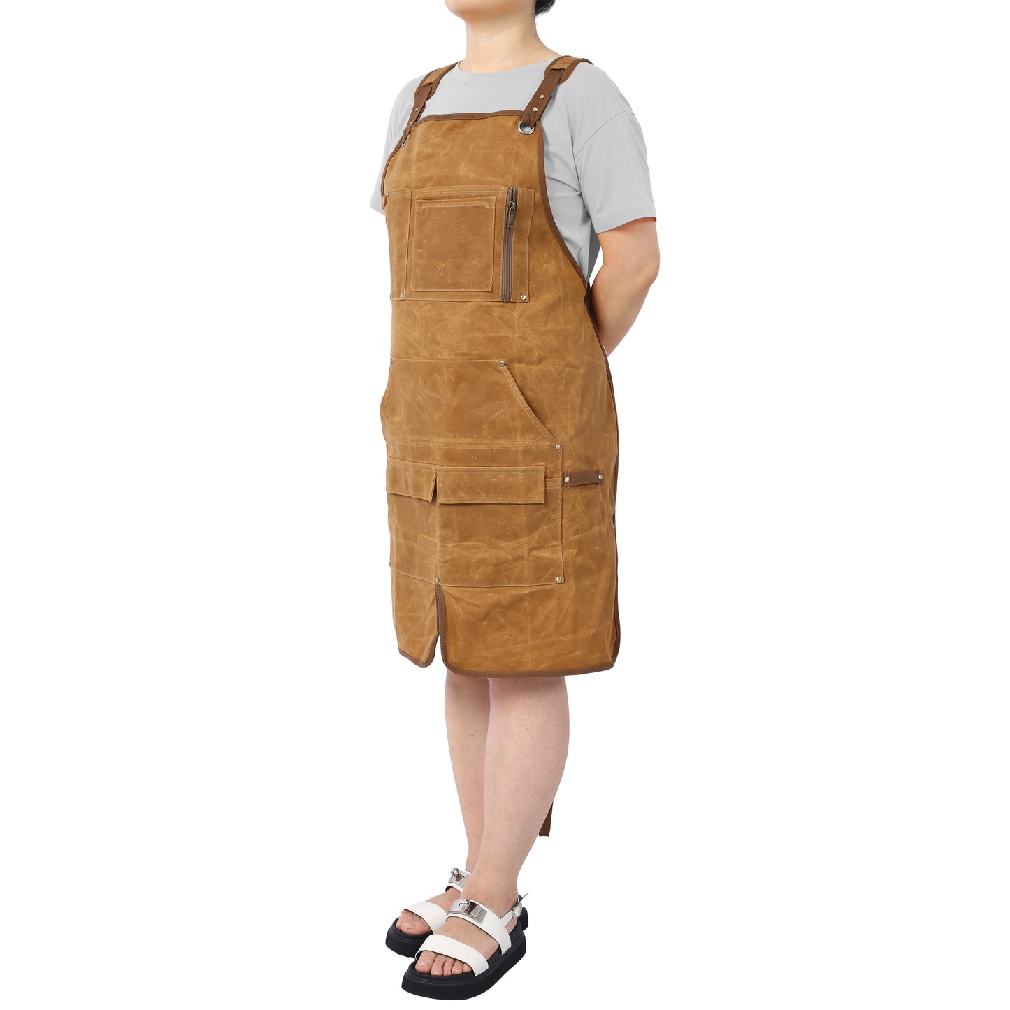 Long Heavy Duty Waxed Canvas Tool Apron