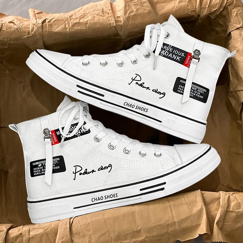 High Top Sneakers - Canvas Casual Shoes for Men