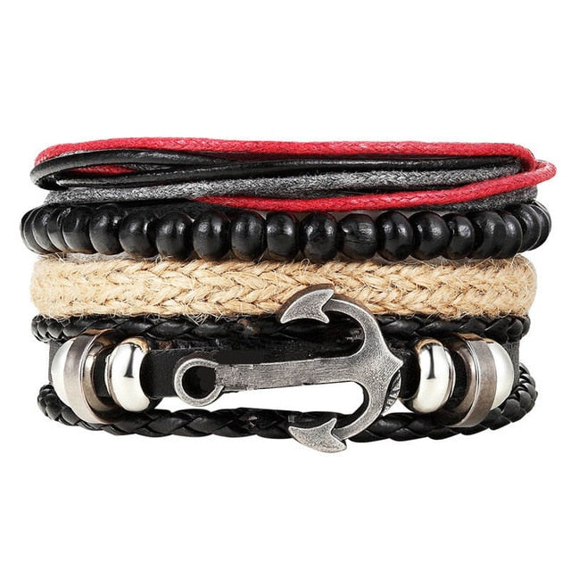 Punk Leather Bracelets - Adjustable