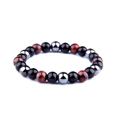 Tiger Eye Obsidian Hematite Gemstone Bead Bracelet
