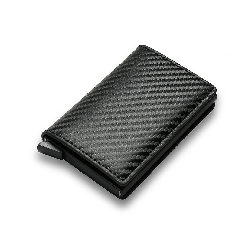 Carbon Fiber RFID Anti-Theft Automatic Pop-Up Card Holder - Ultra-Thin