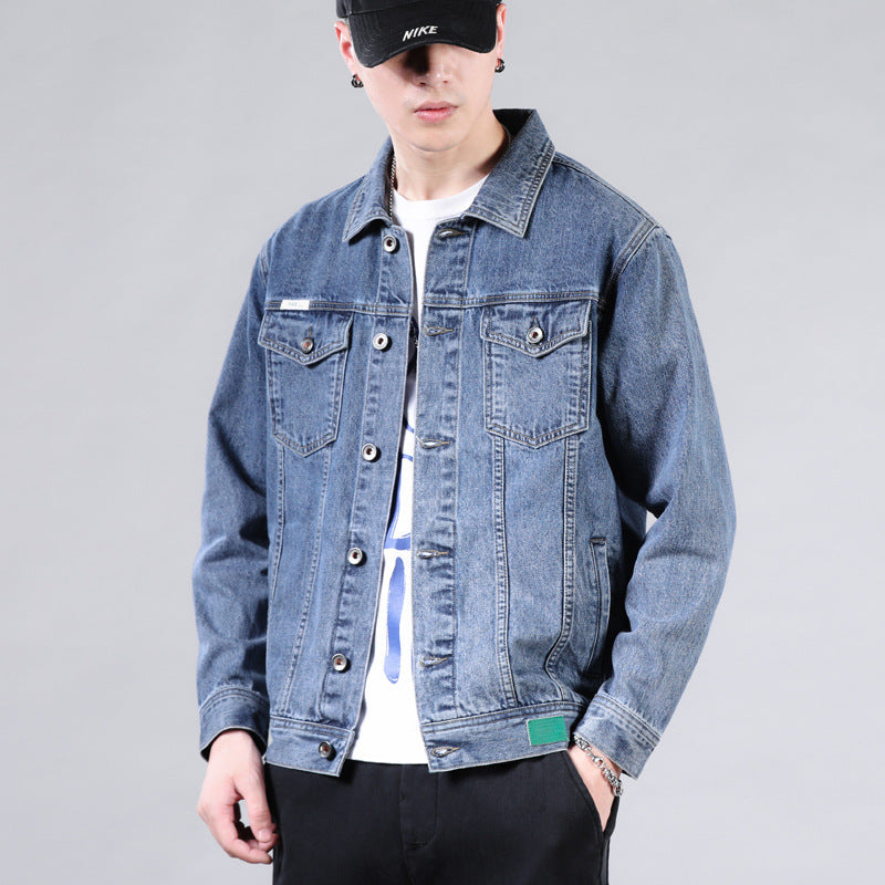 Men's  Solid Color Casual Denim Jacket - Couples Style