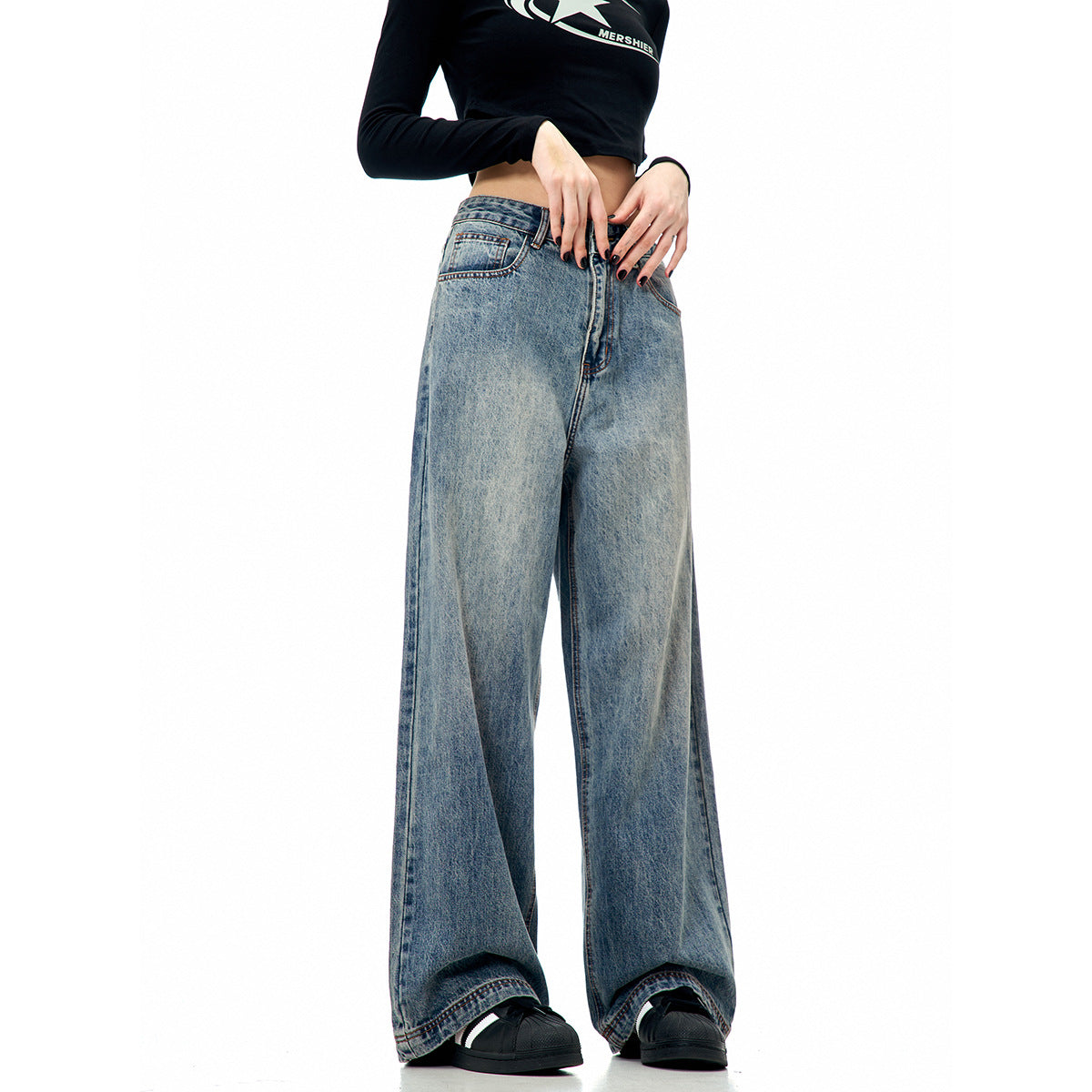 Loose Fit Versatile Wide Leg Jeans for Men and Women -  Casual Pants