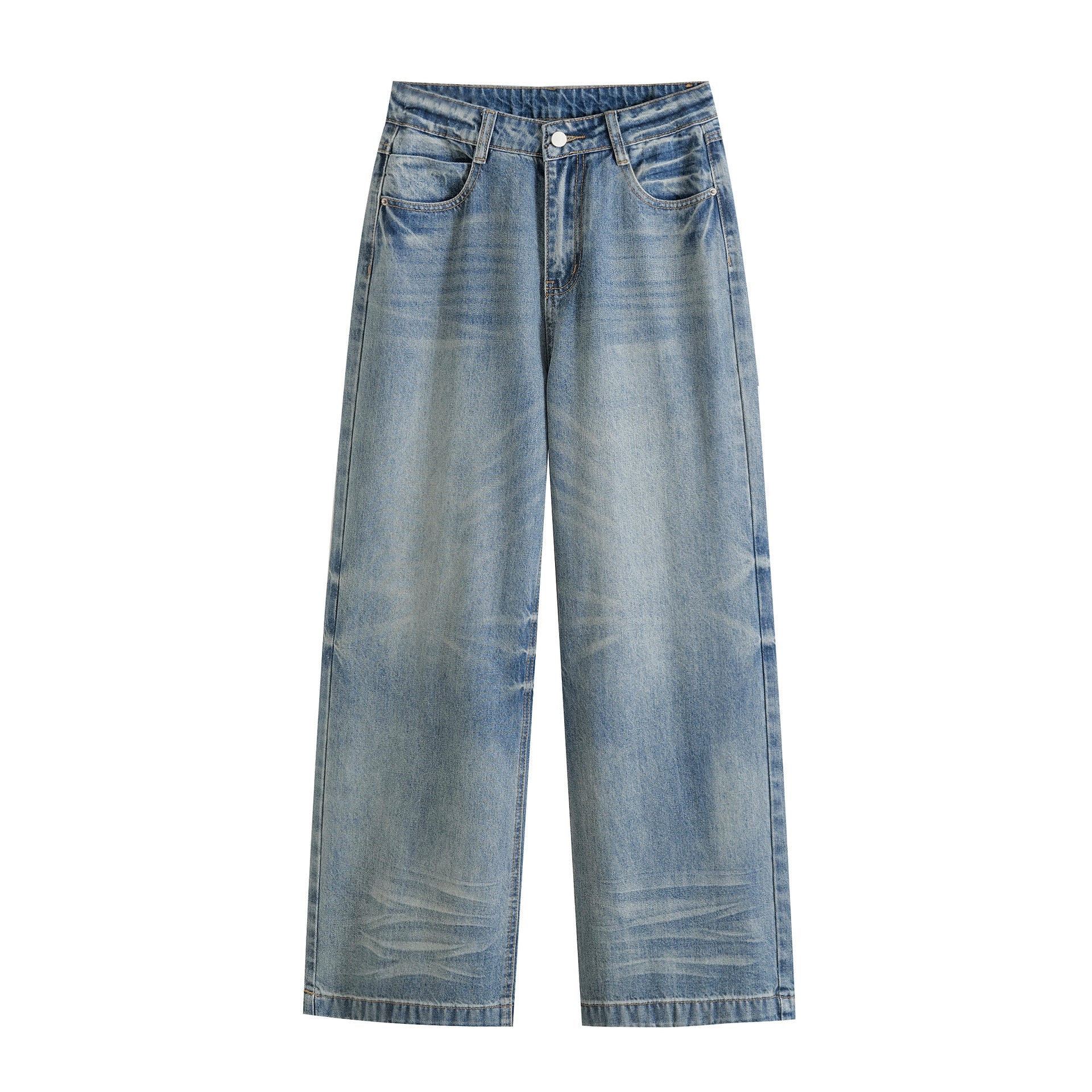 Premium High Waisted Straight Leg Wide Leg Jeans