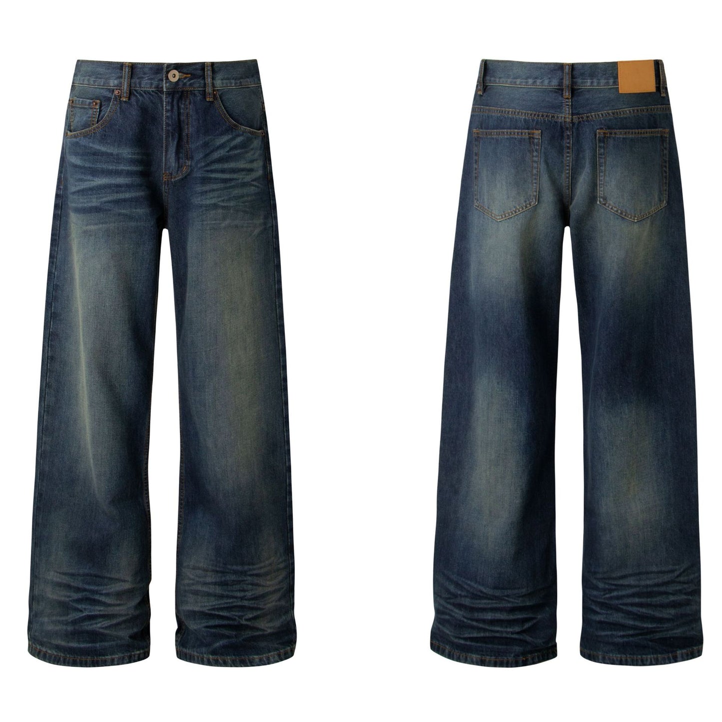 Ounce Washed Slight Flare Denim Long Pants