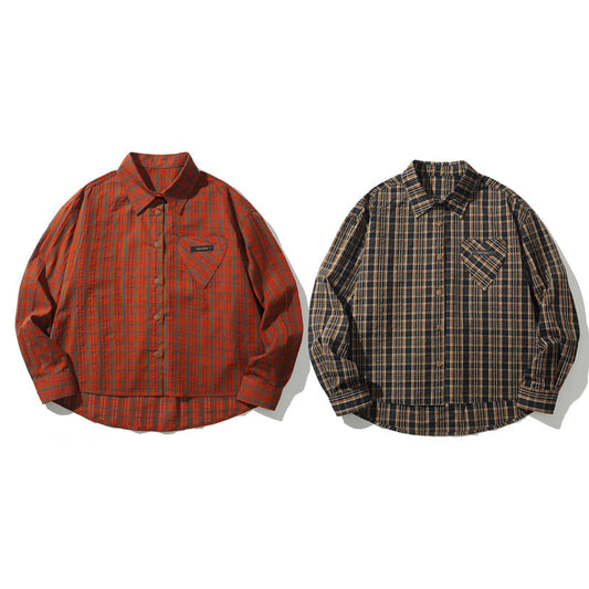 Vintage Plaid Shirt for Men - Korean Style