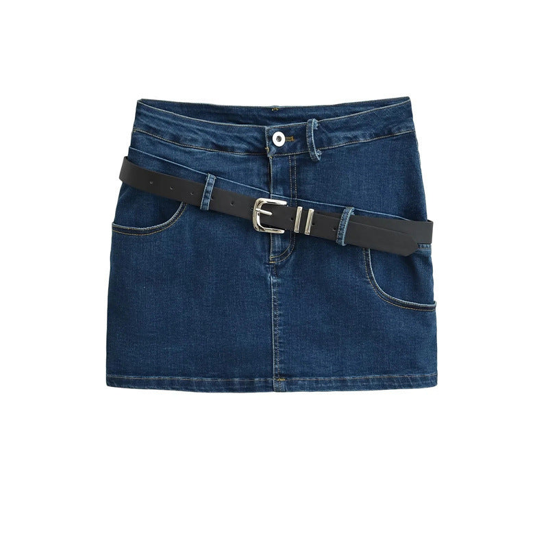 Premium Japanese Denim Two-Piece Skirt Set