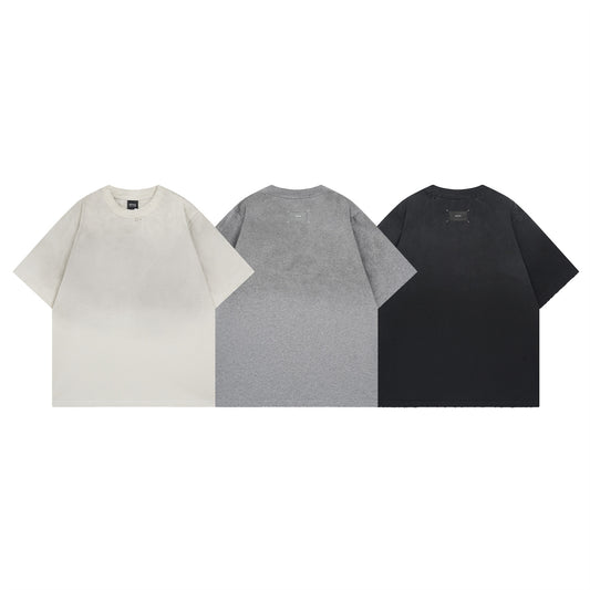 Half-Spray Washed Short Sleeve T-Shirt - Loose Fitting