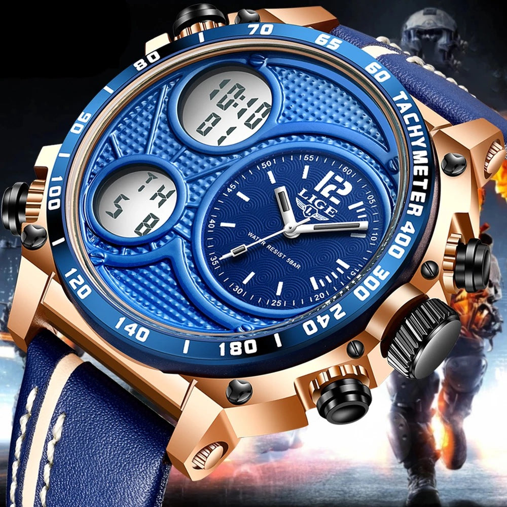 Men's Business Electronic Watch w/Dual Display  - Waterproof