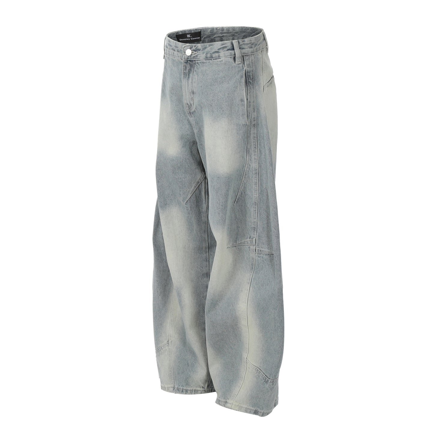 Curved Knife Washed Cowboy Vibe Wide Leg Pants
