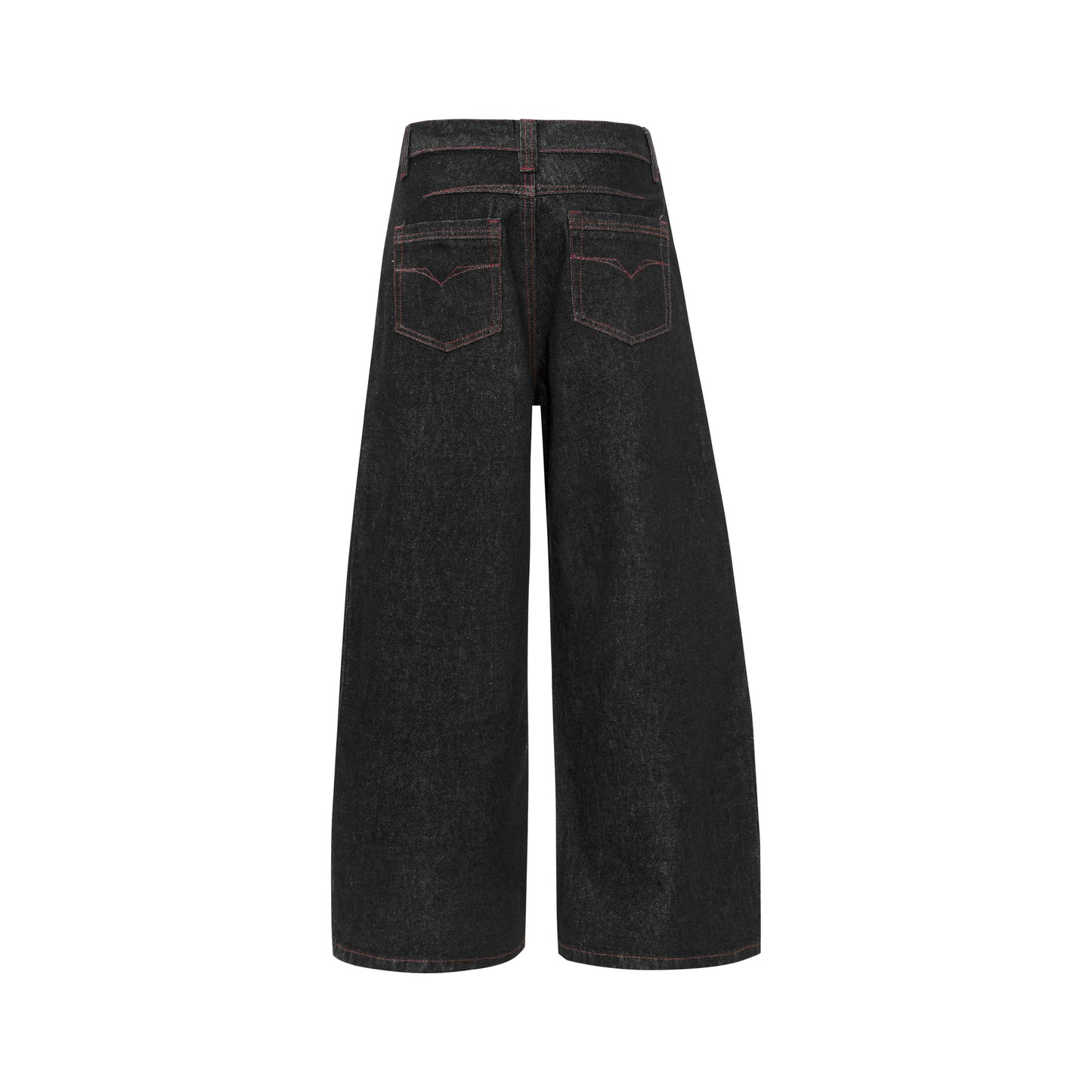 Street Retro Raw Denim Deconstructed Design Men's Loose Dagger Jeans