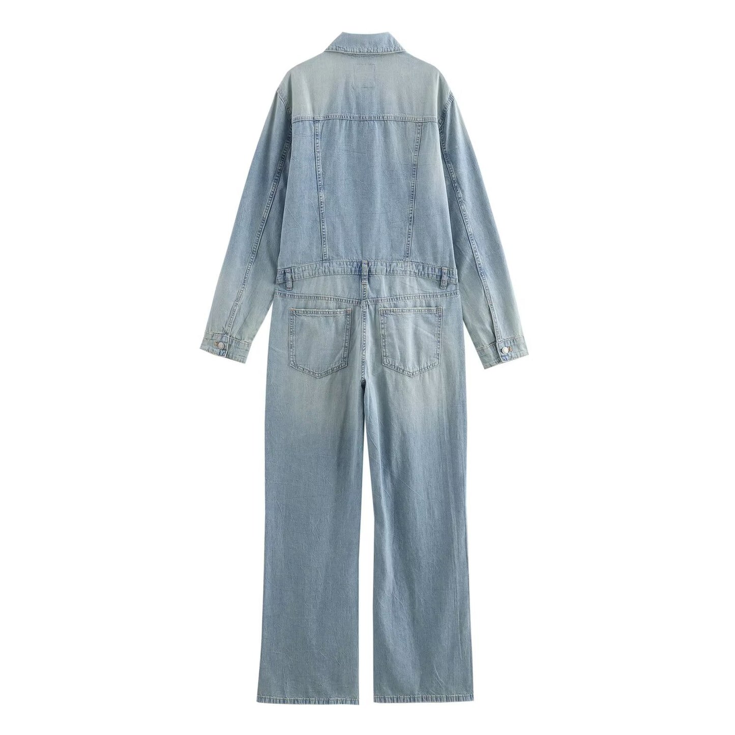 Straight Leg Denim Jumpsuit for Women