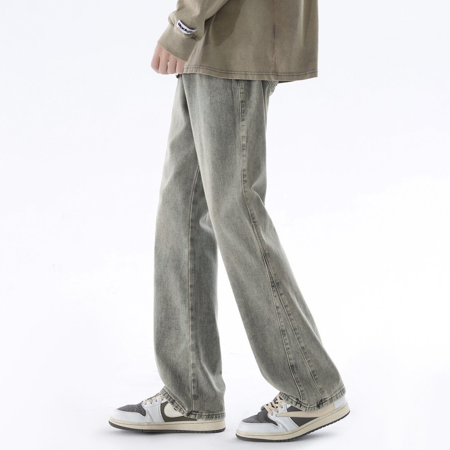 Men's Loose Fit Stylish Slimming Wide Leg Straight Denim Trousers