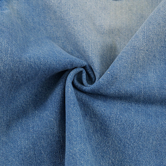 Premium Washed and Worn Flight Button Open Denim Shorts