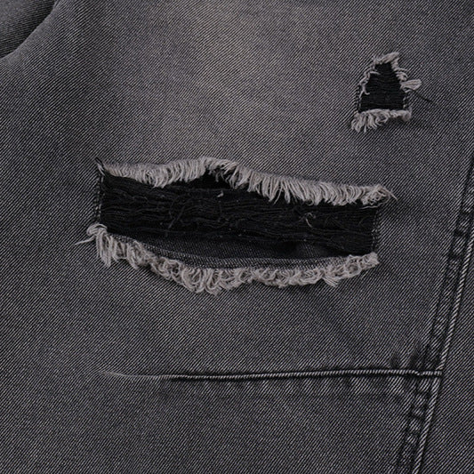 Premium Washed Ripped Denim Shorts for