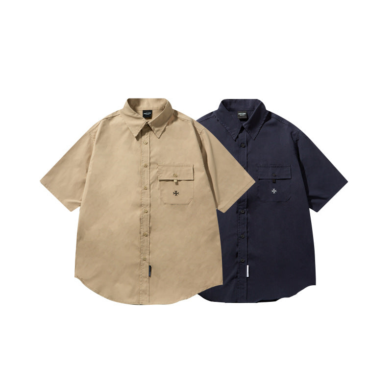 Loose Japanese Workwear Shirt for Men