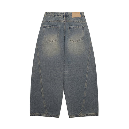 Loose Fit Wide Leg Knife-Edge Denim Pants - Premium Japanese Denim