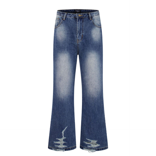 Premium Washed Flared Denim Trousers for Women