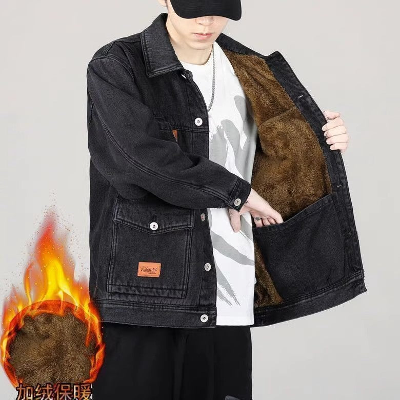 Heavyweight Denim Jacket for Men - Warm Lined Casual Outerwear