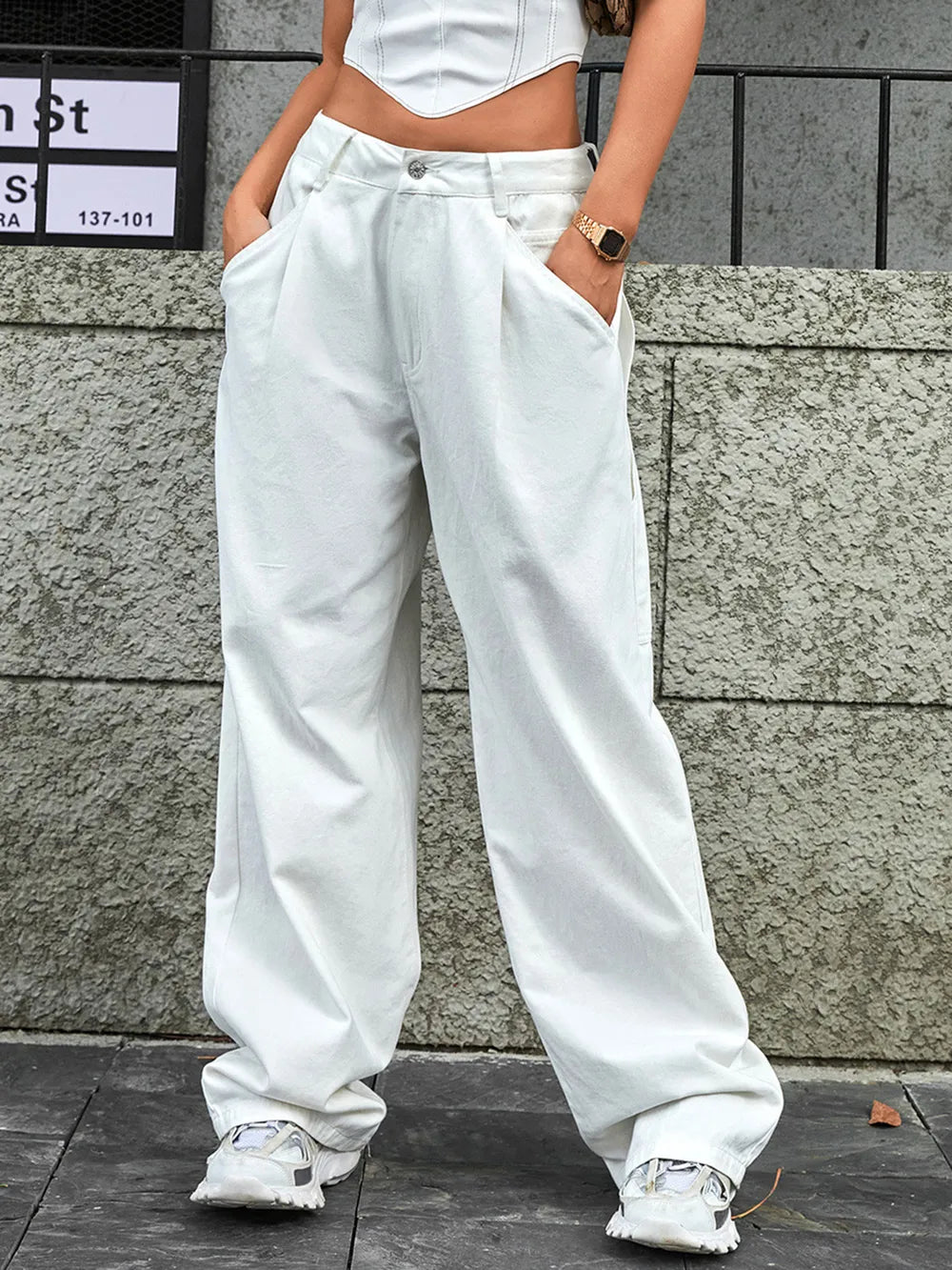 Wide Leg Jeans with Pockets - Japanese Denim