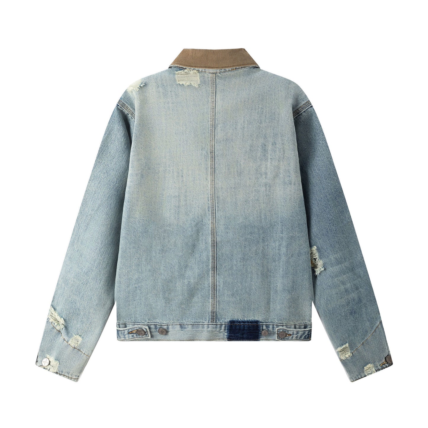 Collar Splicing Design Denim Loose Casual Jacket