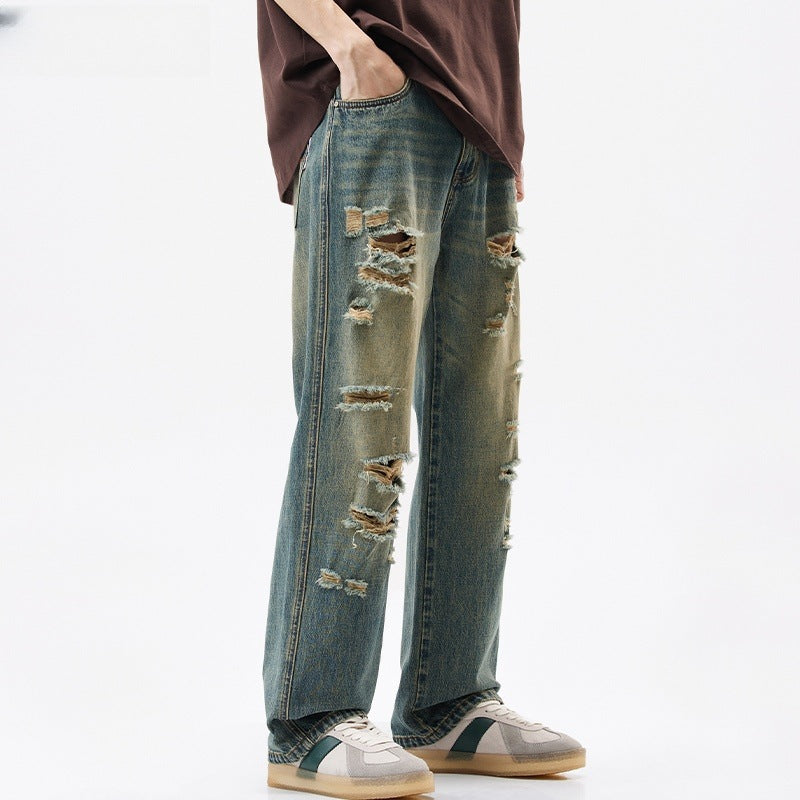 Loose Straight Leg Men's Beggar Wide Leg Pants