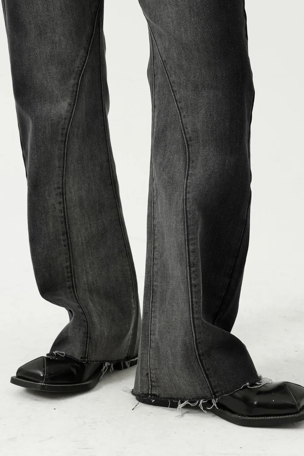 Frayed Hem Jeans with Pockets - Premium Japanese Denim