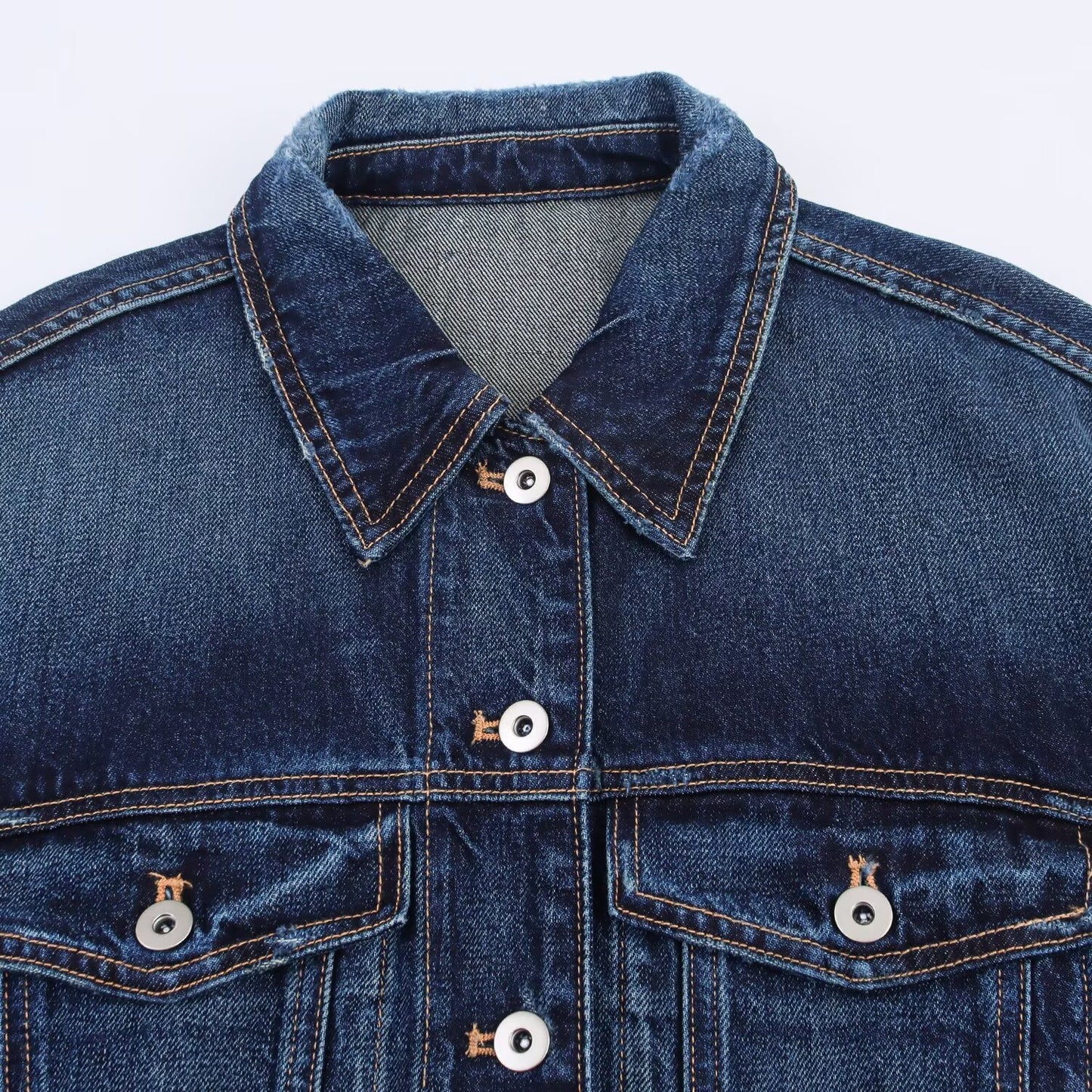 Single-Breasted Denim Shirt Jacket for Women