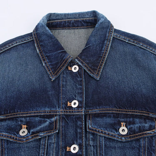 Single-Breasted Denim Shirt Jacket for Women