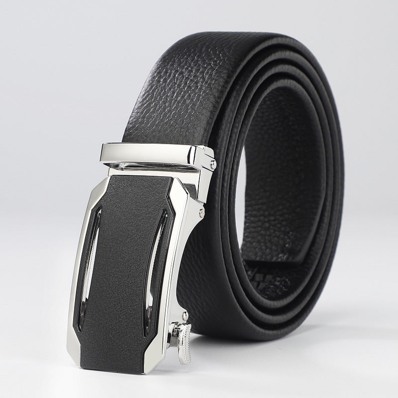 Men's High-End Automatic Buckle Business Belt - Cowhide Leather