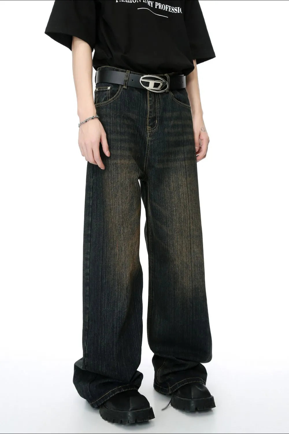 High Rise Wide Leg Jeans - Premium Japanese Denim