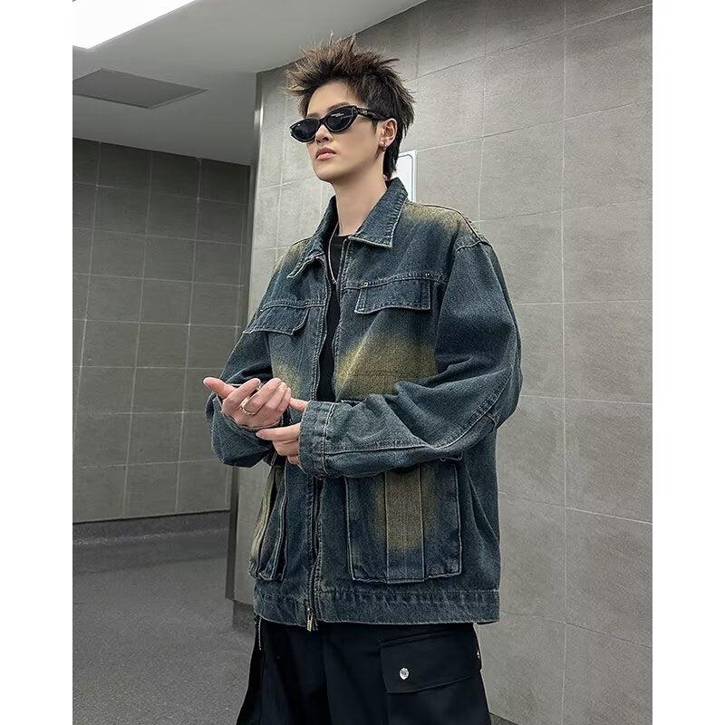 Multi Pocket Denim Jacket for Men
