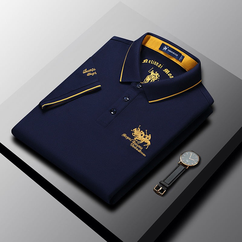 Business Casual Short Sleeved Polo Shirt for Men