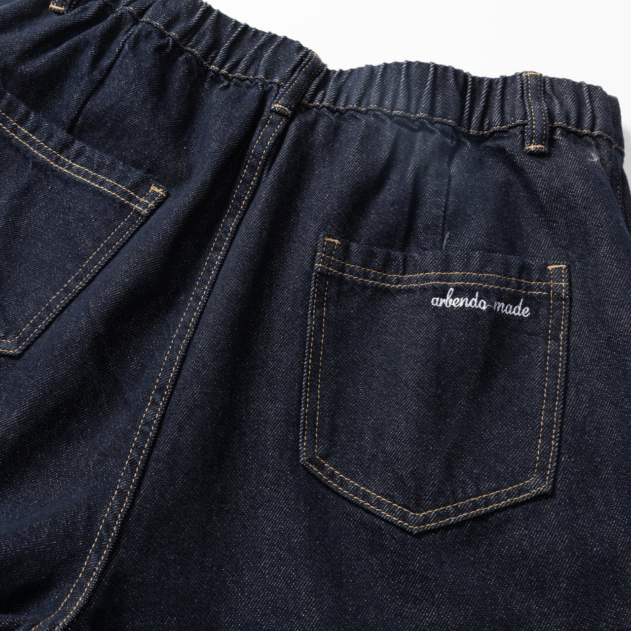Premium Straight Denim Shorts - Dark Blue