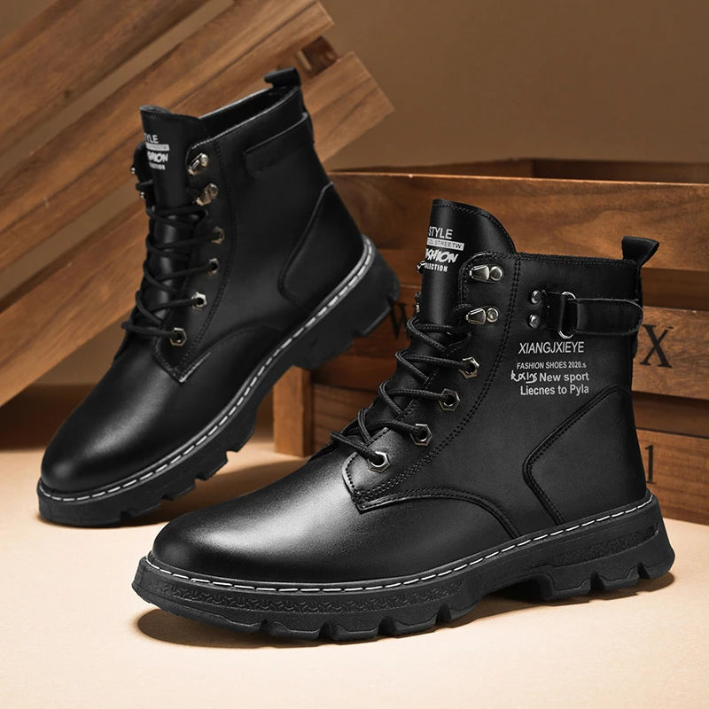 Men's High Top Workwear Boots -  Casual Leather Boots