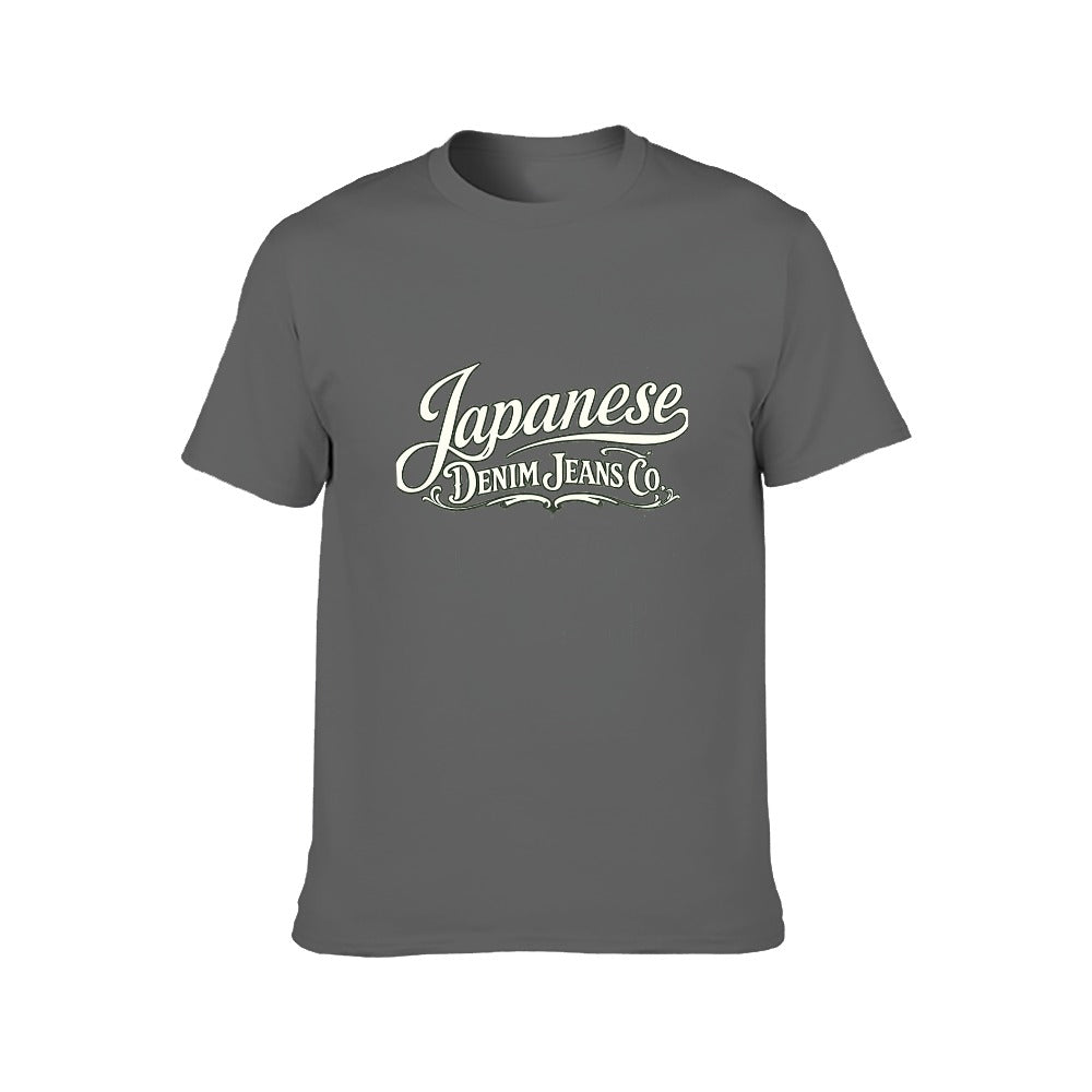 Japanese Denim Jeans Co. Men's Short Sleeve Cotton T-Shirt - Dark Gray