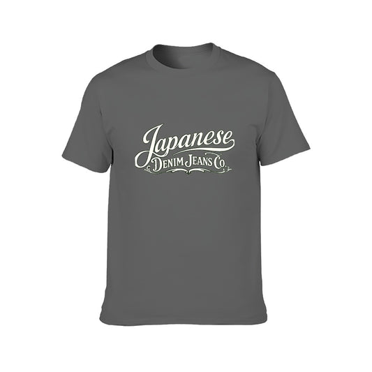 Japanese Denim Jeans Co. Men's Short Sleeve Cotton T-Shirt - Dark Gray
