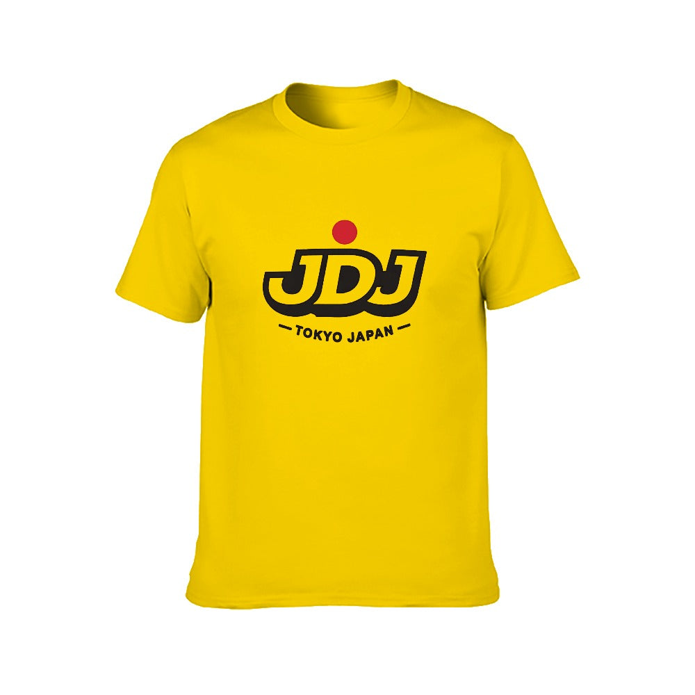JDJ Logo Men's Short Sleeve Cotton T Shirt - Yellow