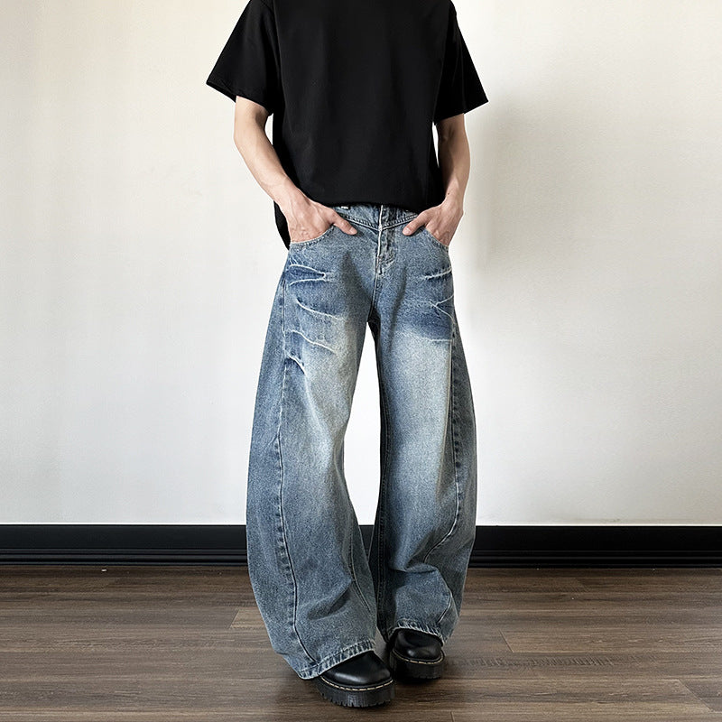 Bent Knife Jeans for Men and Women - High Street Loose Wide Leg Casual Pants